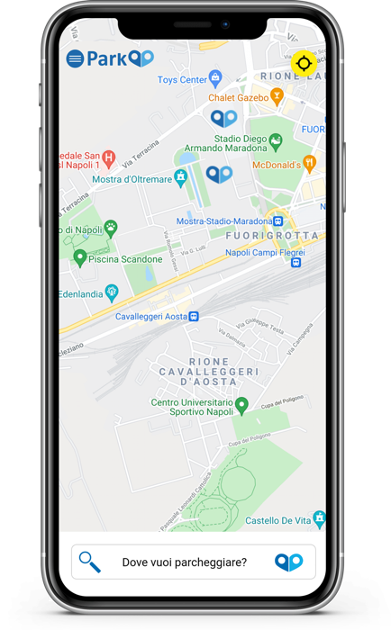 La mappa di Parkoo con i garage disponibili
